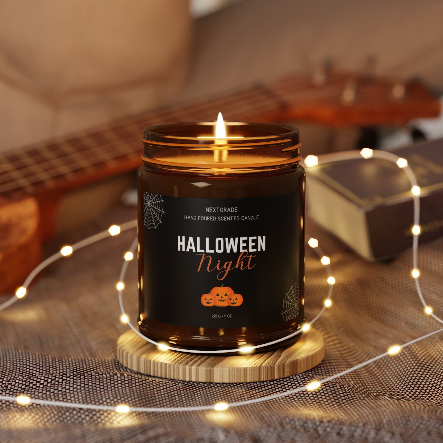 Halloween Night Scented Soy Candle, Fall Decor, Spooky Home Fragrance, Pumpkin Spice Candle, Autumn Gift, Party Centerpiece