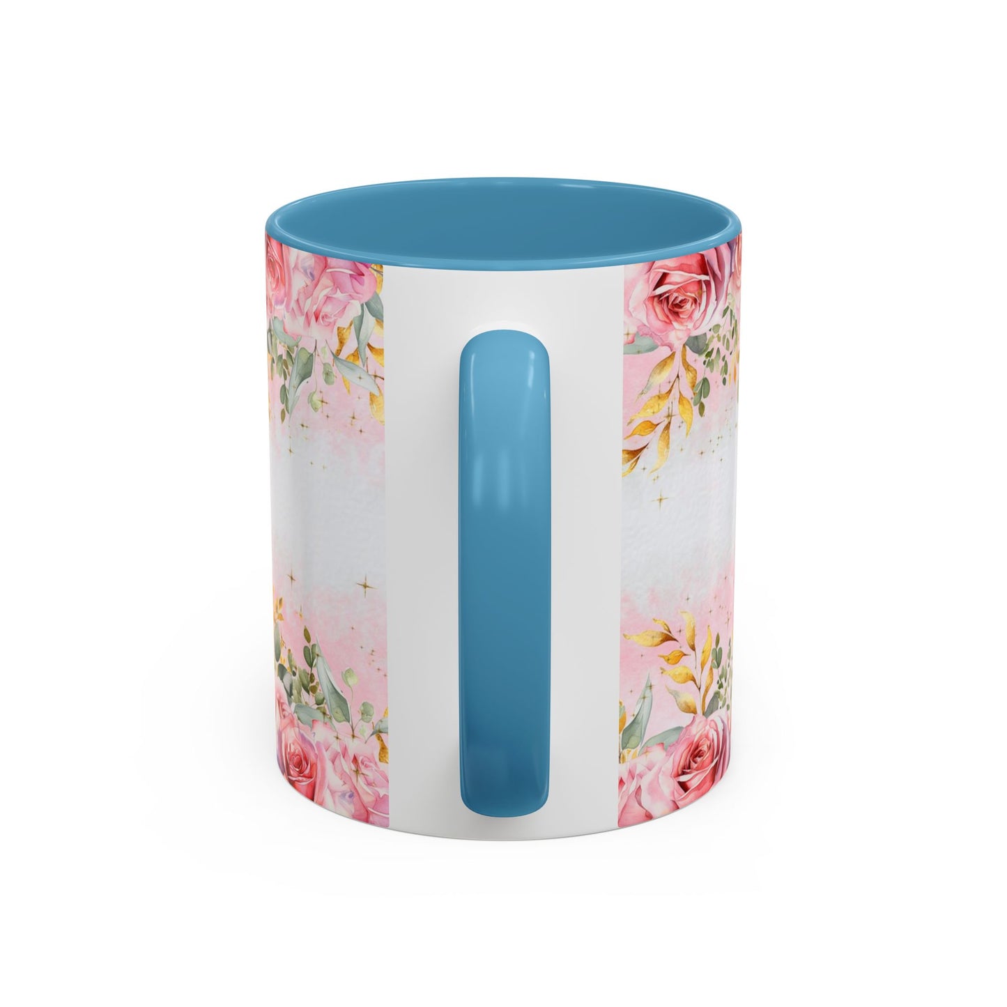 Personalized Floral Accent Coffee Mug, Custom Gift for Her, Birthday Mug, Floral Drinkware, Mother's Day Gift