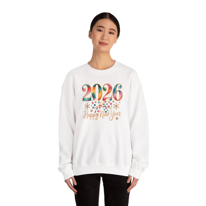 2026 Happy New Year Sweatshirt, Colorful New Year Crewneck, NYE Party Shirt, New Year Gift for Her, Holiday Winter Pullover