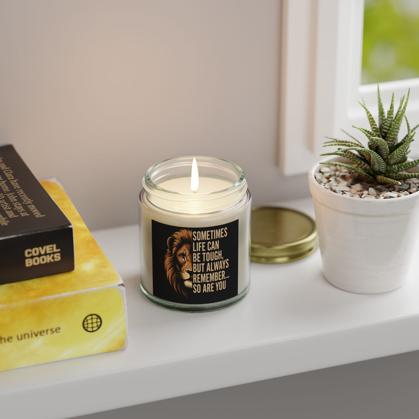 Inspirational Scented Candles, Motivational Gift for Home, Aromatherapy, Relaxation, Lion Design, Self-Care