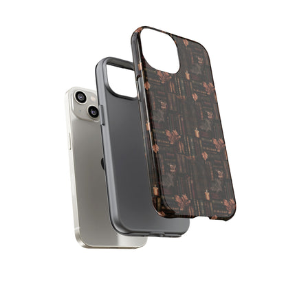 Gothic Phone Case Dark Academia Literary iPhone Samsung Cover with Books & Flowers, Phone case