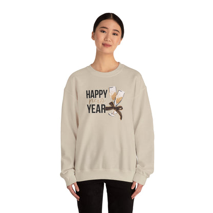 Happy New Year Sweatshirt | Champagne Toast Crewneck | New Year's Eve Party Shirt | Festive Winter Sweater | Cozy NYE Gift for Women Men