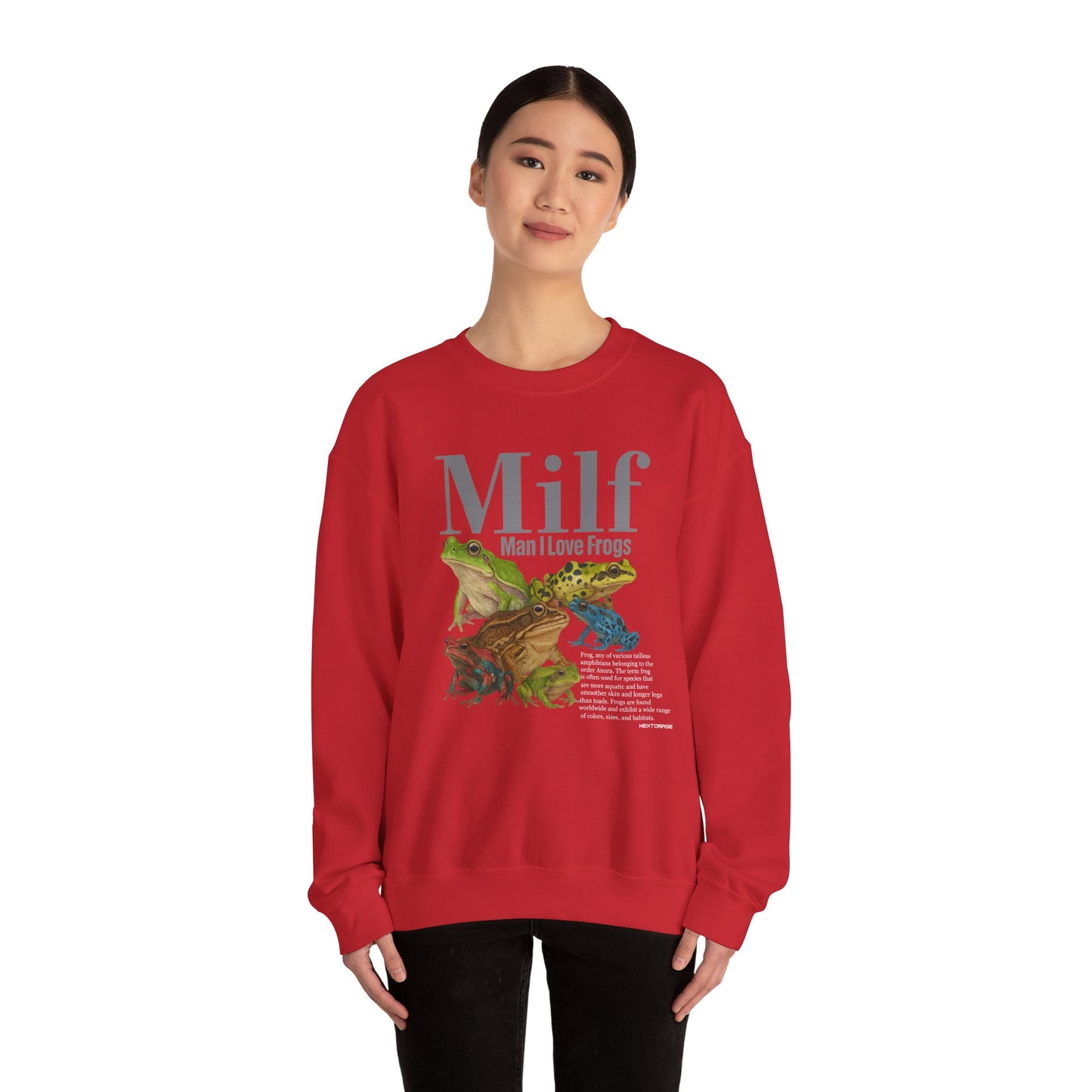 Man I Love Frogs Sweatshirt, Vintage Style Meme Frog Sweater, Funny Gen Z ''MILF'' Frog Crewneck, Inappropriate Gag Gift, Cozy Pullover