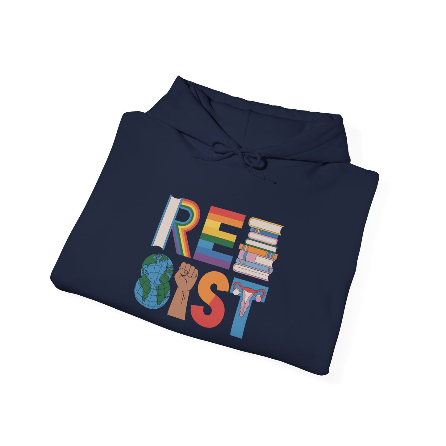 Resist Earth Globe Hoodie | RESIST Equality Hoodie | LGBTQ Pride Activism Hooded Sweatshirt | Feminist Hoodie | Social Empowerment Gift