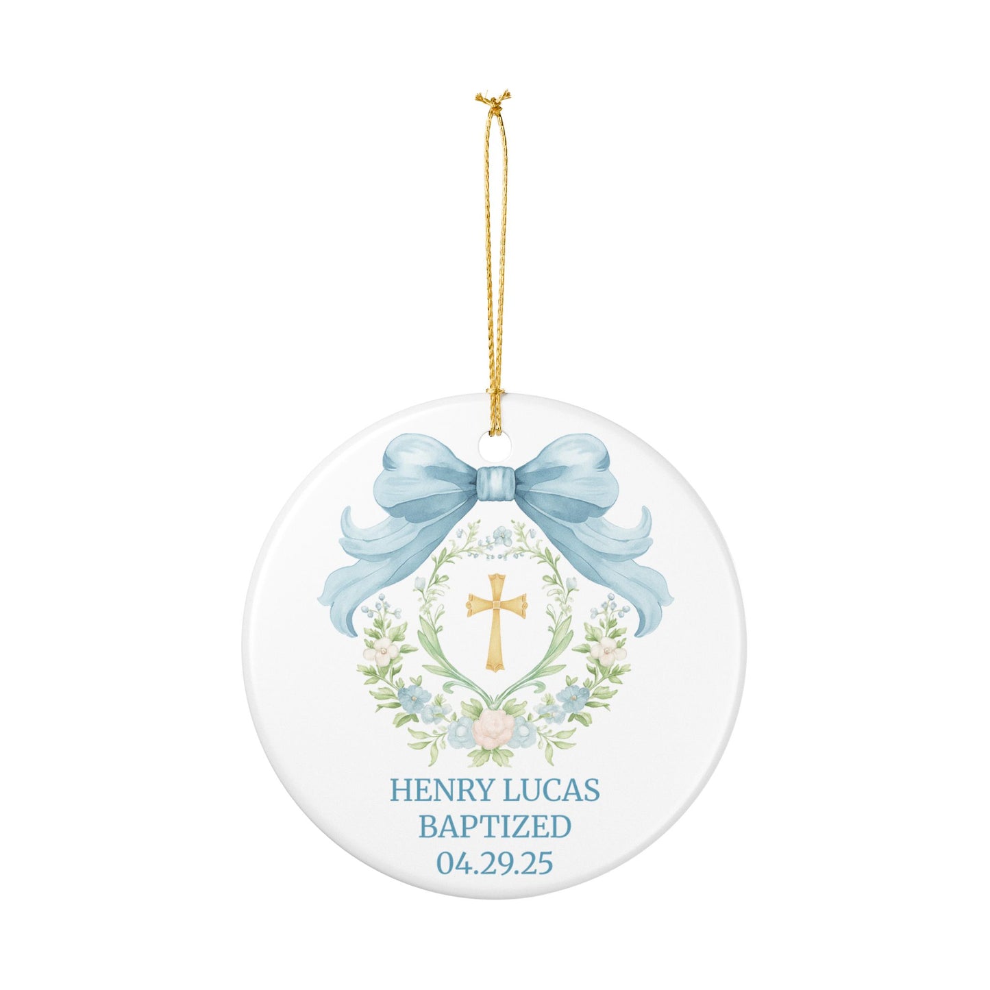 Personalized Girls Baptism Ornament Custom Christening Ornament Baptized Ornament First Communion Gift Baptism Gift Christmas Baby Boy Gift