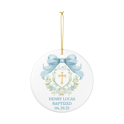 Personalized Girls Baptism Ornament Custom Christening Ornament Baptized Ornament First Communion Gift Baptism Gift Christmas Baby Boy Gift