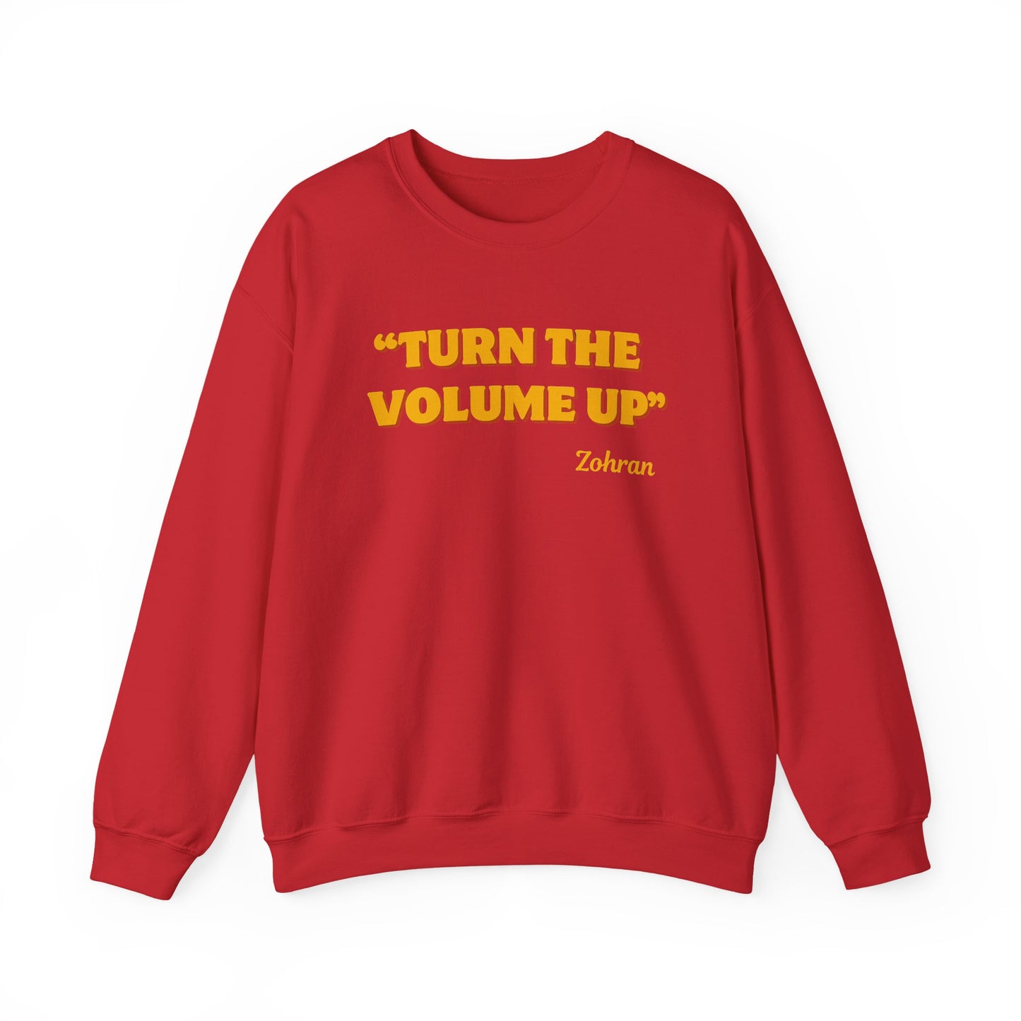 Turn the Volume Up Sweatshirt, Retro Music Quote Crewneck, Minimal Yellow Text Pullover, Cozy Gift for Musicians & Creatives