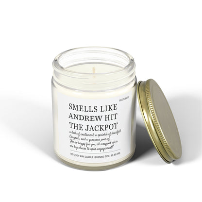 Personalized Scented Candle, Custom Candle Hit the Jackpot - Engaged Couple's Bridal Shower - Funny Unique Bride to Be