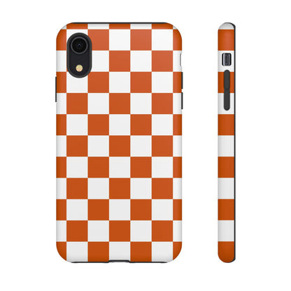 Checkered Phone Case, Checkered Phone Case - iPhone 17 16 15 14 13 12 11 Pro Max  - Trendy Black and Brown Checkerboard