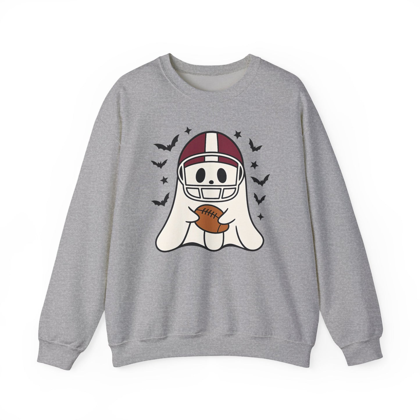 Halloween Ghost Football Sweatshirt, Cozy Crewneck, Unisex Sweatshirt, Fall Apparel, Spooky Season Fashion, Ghost Design