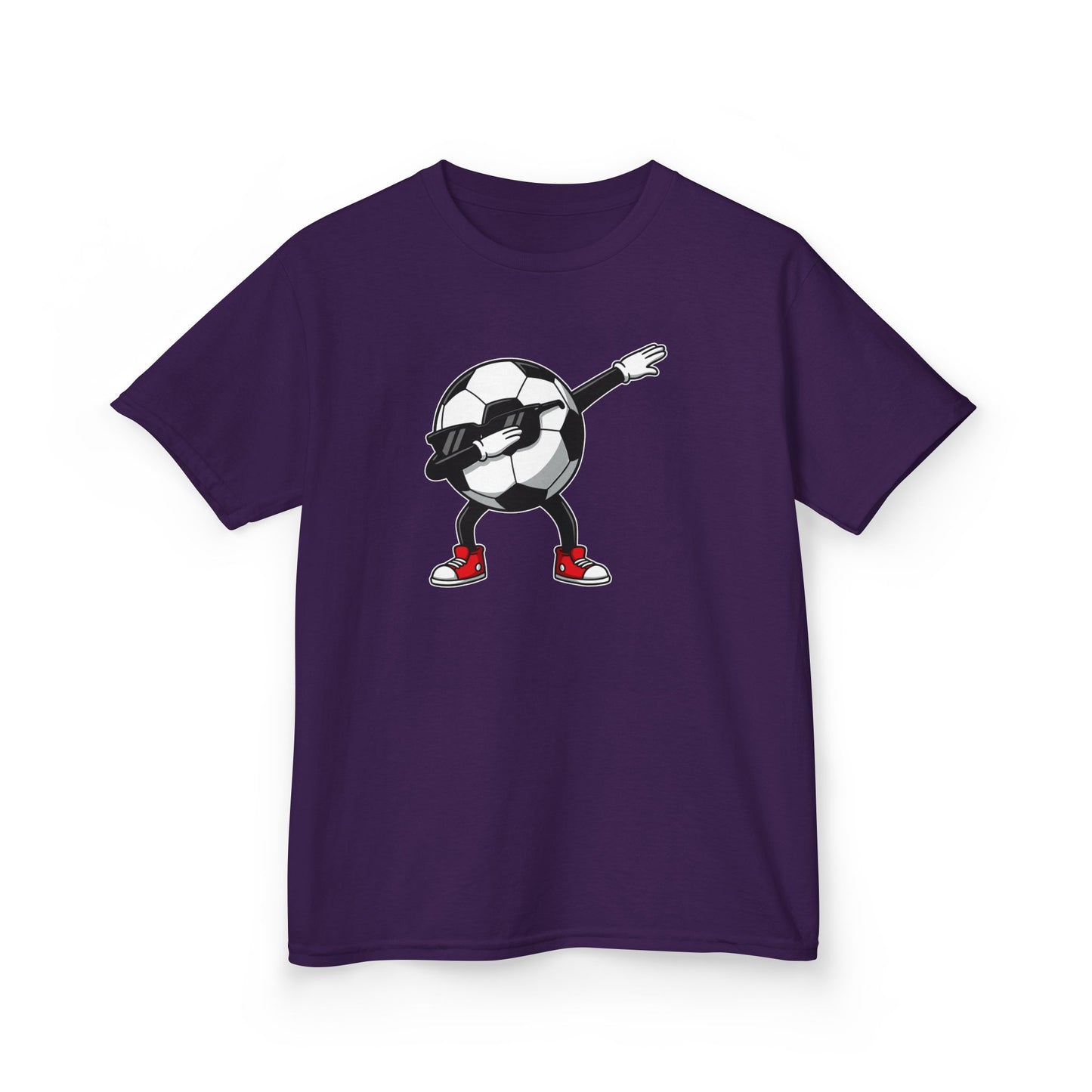 Dabbing Soccer Ball Kids T-Shirt, Cartoon Football Tee for Boys Girls, Sporty Youth Soccer Graphic Shirt, Football Fan shirt