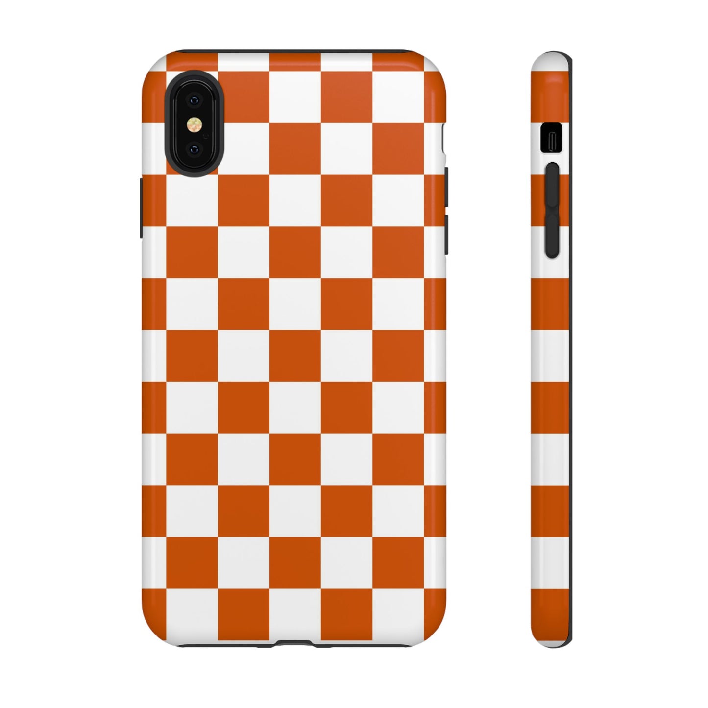 Checkered Phone Case, Checkered Phone Case - iPhone 17 16 15 14 13 12 11 Pro Max  - Trendy Black and Brown Checkerboard