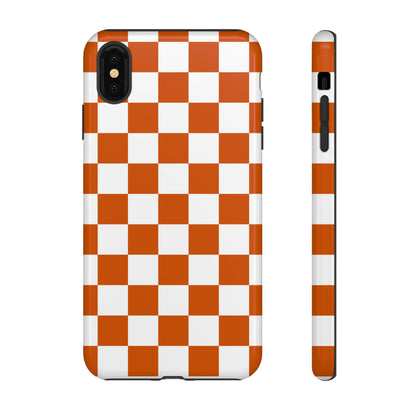Checkered Phone Case, Checkered Phone Case - iPhone 17 16 15 14 13 12 11 Pro Max  - Trendy Black and Brown Checkerboard