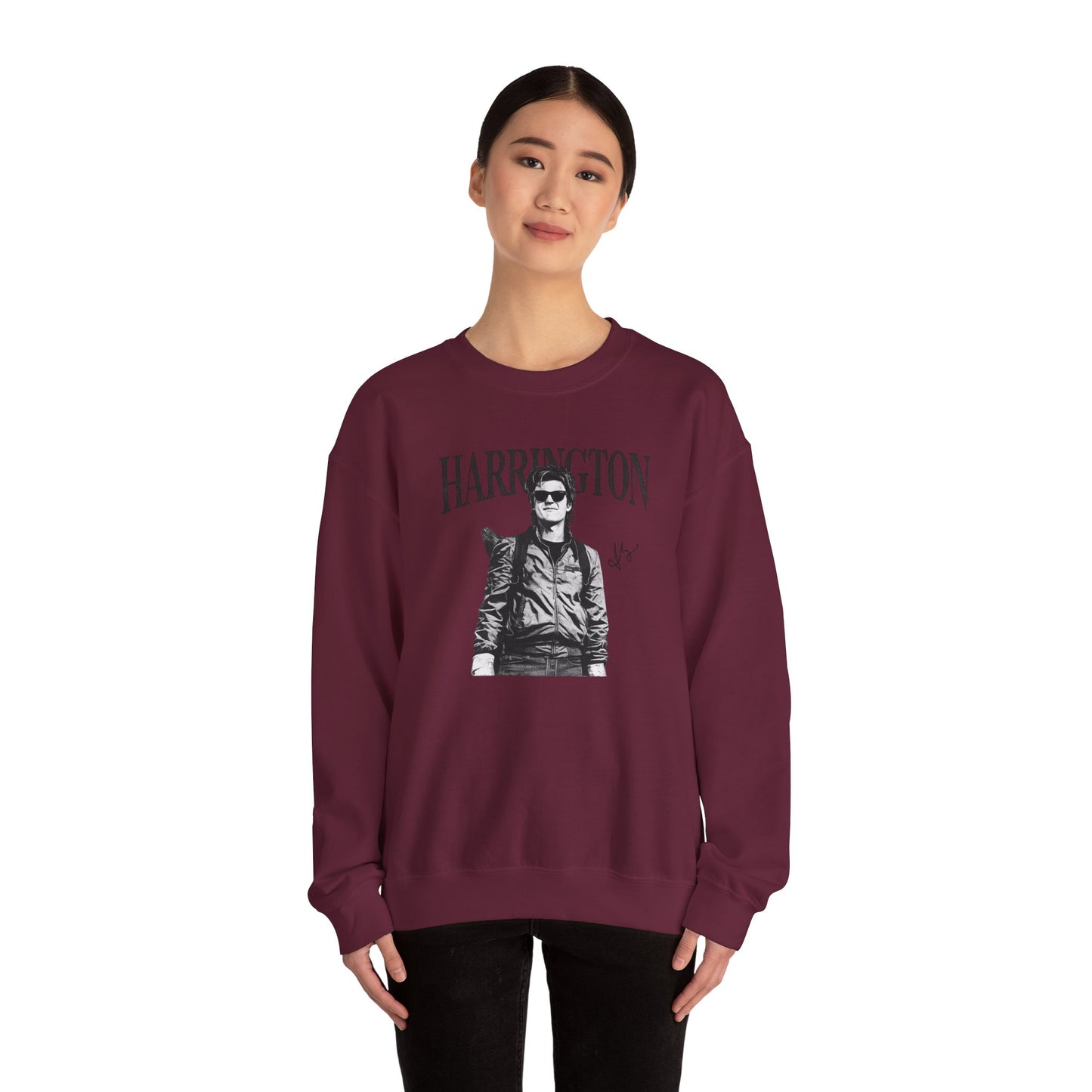 Harrington Portrait Crewneck Sweatshirt | Vintage Photo Graphic Pullover | Aesthetic Unisex Sweatshirt, Retro Streetwear Gift