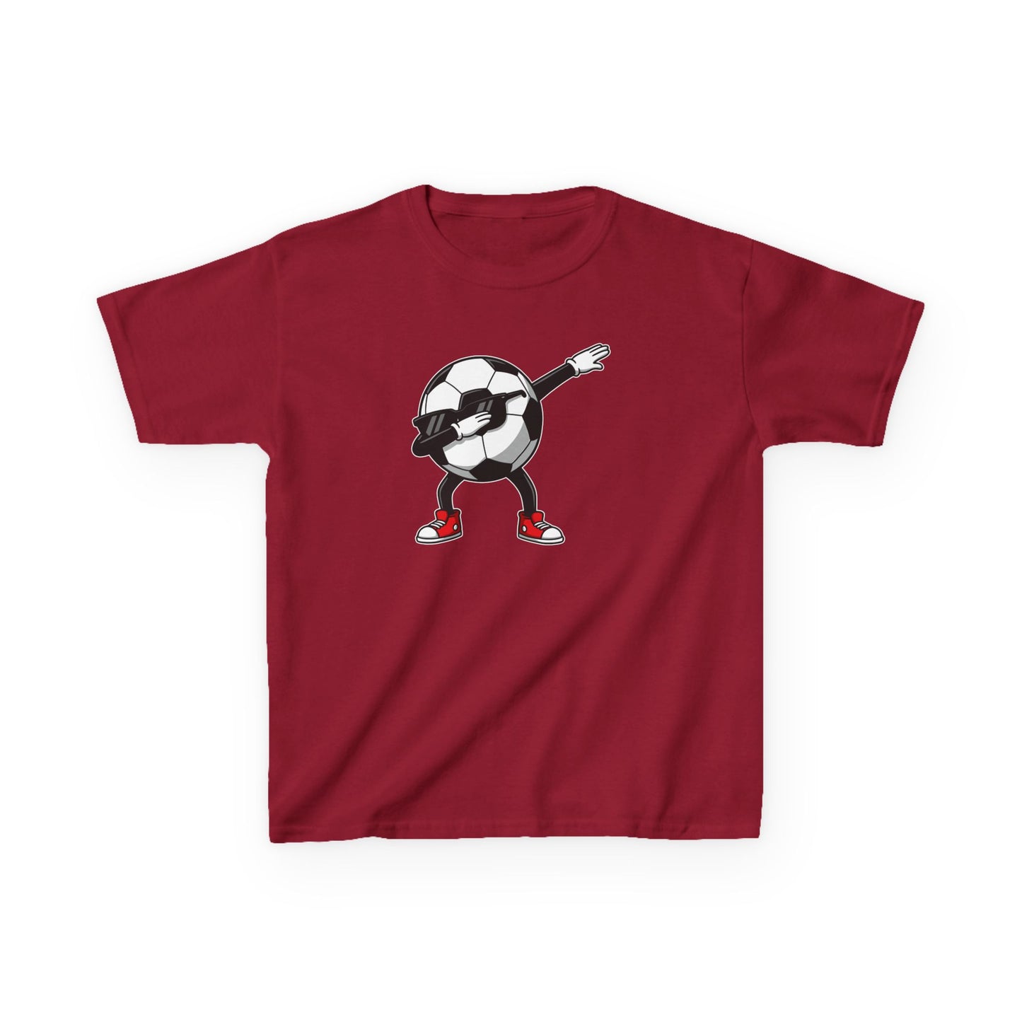 Dabbing Soccer Ball Kids T-Shirt, Cartoon Football Tee for Boys Girls, Sporty Youth Soccer Graphic Shirt, Football Fan shirt