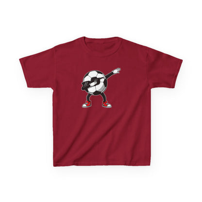 Dabbing Soccer Ball Kids T-Shirt, Cartoon Football Tee for Boys Girls, Sporty Youth Soccer Graphic Shirt, Football Fan shirt