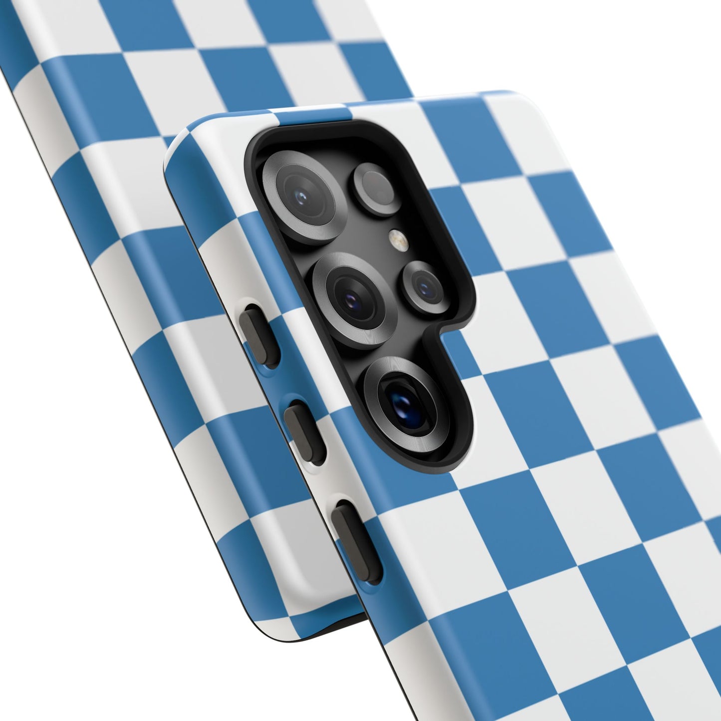 Blue Checkerboard Phone Case, Samsung Galaxy S25, S25 Plus, S24, S24 Plus, S24 Ultra, S23, S22, S22 Plus, S21 Ultra, S21 FE, S20+