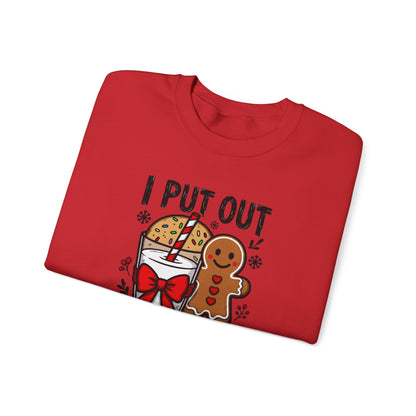 I Put Out For Santa Sweatshirt, Funny Christmas Crewneck, Cookies & Milk Holiday Sweater, Gingerbread Shirt, Xmas Party Sweatshirt