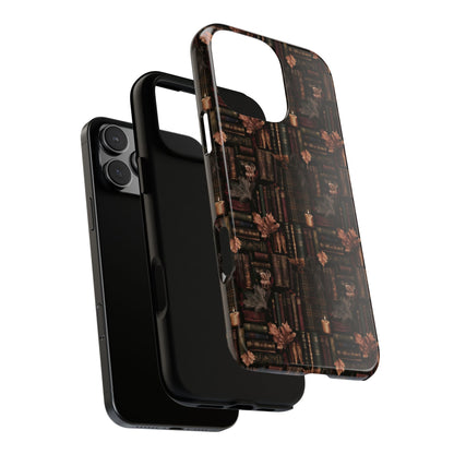 Gothic Phone Case Dark Academia Literary iPhone Samsung Cover with Books & Flowers, Phone case