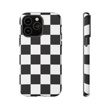 Black and White Checker iPhone Case, Stylish iPhone Cover for Teens, Holiday Gift, Unique Mobile Accessories, Tough Protection