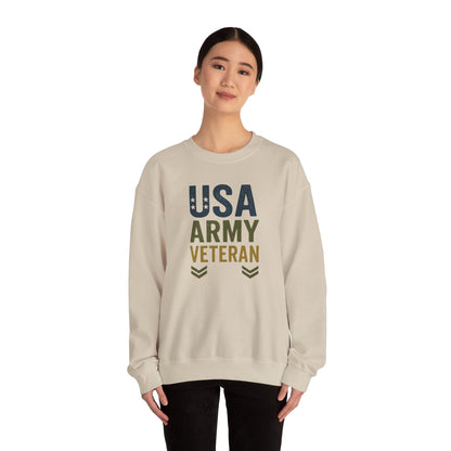 USA Army Veteran Crewneck Sweatshirt - Perfect Gift for Veterans, Military Appreciation, Sweatshirt For Navy Veteran, Patriotic Fashion