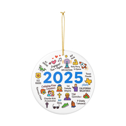 2025 Christmas Ornament, 2025 Year in Review Ornament, Major Notable Events Ornament, Funny Cute Year to Remember Commemorative Ornament