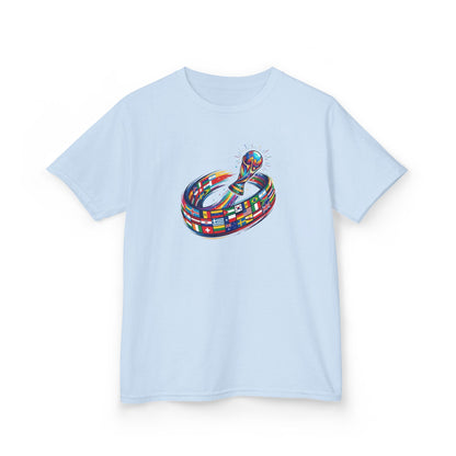 Colorful Flags Kids T-Shirt | International Flags Tee | Fun Support Shirt | 2026 World Cup USA T-Shirt, Political Soccer Fan Tee