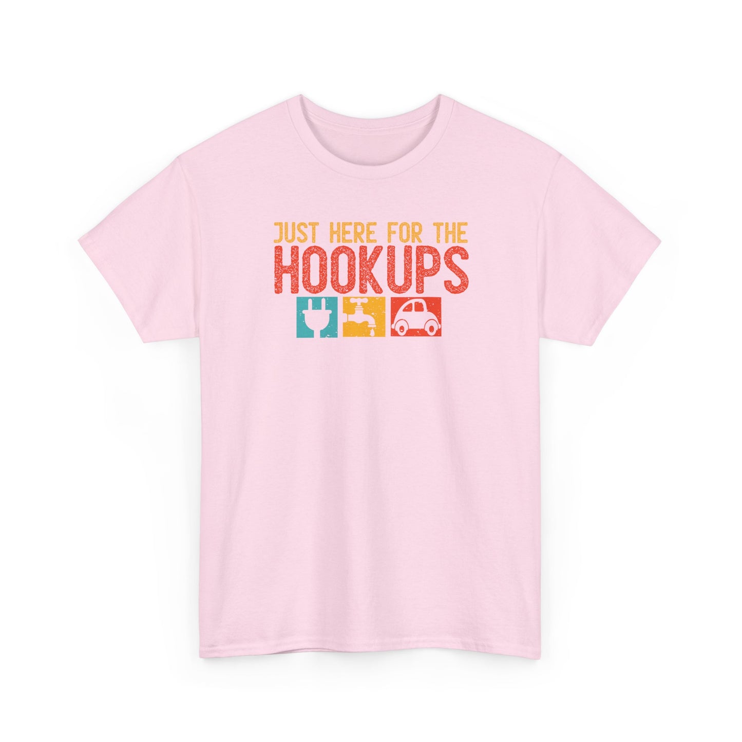 Just Here For The Hookups Shirt, Camping Fishing T-Shirt, Funny RV Camper Tee, Outdoors Graphic Tee, Campfire Gift for Men Women