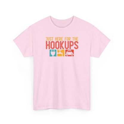 Just Here For The Hookups Shirt, Camping Fishing T-Shirt, Funny RV Camper Tee, Outdoors Graphic Tee, Campfire Gift for Men Women