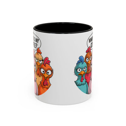 Where Is My Coffee? Chicken Trio Mug | Accent Coffee Mug | Mug for Coffee Lovers | Gift for Coworkers, Friends, and Family