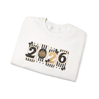 2026 New Year Sweatshirt, Black & Gold New Years Crewneck, Happy New Year 2026 Shirt, Retro Party Sweatshirt, Womens New Year Gift
