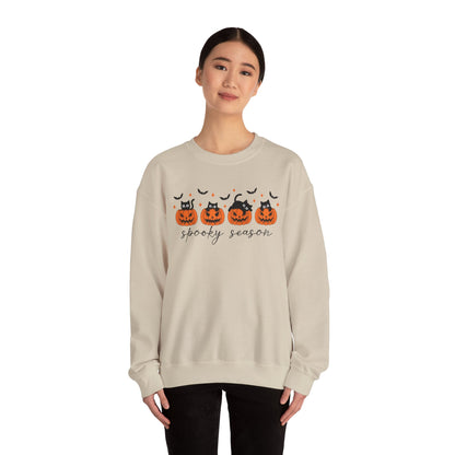 Spooky Season Crewneck Sweatshirt, Halloween Gift, Cozy Fall Apparel, Unisex Sweatshirt, Pumpkin Decor, Bat Lovers