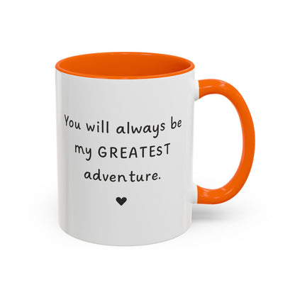 You're My Greatest Adventure Coffee Cup, Custom Line Drawing Couple Mug, Anniversary Gift For Husband Wife, Engagement Gift, Valentine's Day