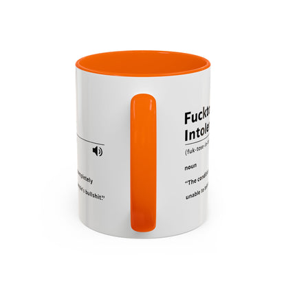 Fucktose Intolerant Definition Mug, Funny Accent Coffee Mug 11oz 15oz, Sarcastic Adult Humor Mug, Gag Gift for Friends