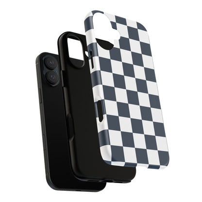 Navy Checkerboard Phone Case, iPhone 17 Pro, 17, 16, 15, 14, 13, 12, 11, X, XR, XS MAX, Tough Case for iPhone