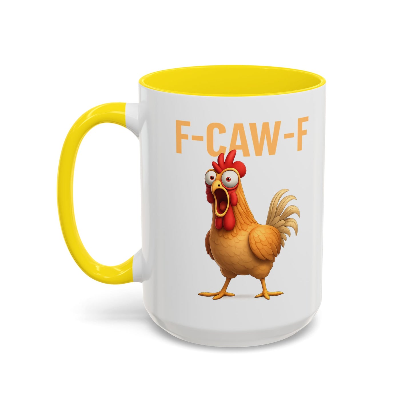 Funny Rooster Mug F-CAW-F Chicken Coffee Mug, Adult Humor Farm Animal Cup, Chicken Meme Mug, Gag Gift 11oz 15oz