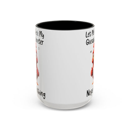 Funny Giveashitometer Mug | Sarcastic Coffee Mug with Rooster | Sassy Office Mug | Gift for Coworkers Friends