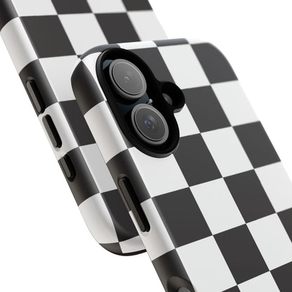 Black and White Checker iPhone Case, Stylish iPhone Cover for Teens, Holiday Gift, Unique Mobile Accessories, Tough Protection