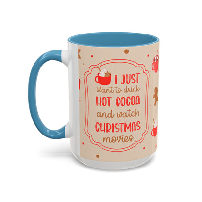 Festive Accent Coffee Mug, Holiday Gift, Hot Chocolate Lover, Christmas Decor, Winter Vibes, Cozy Mugs, Gift for her