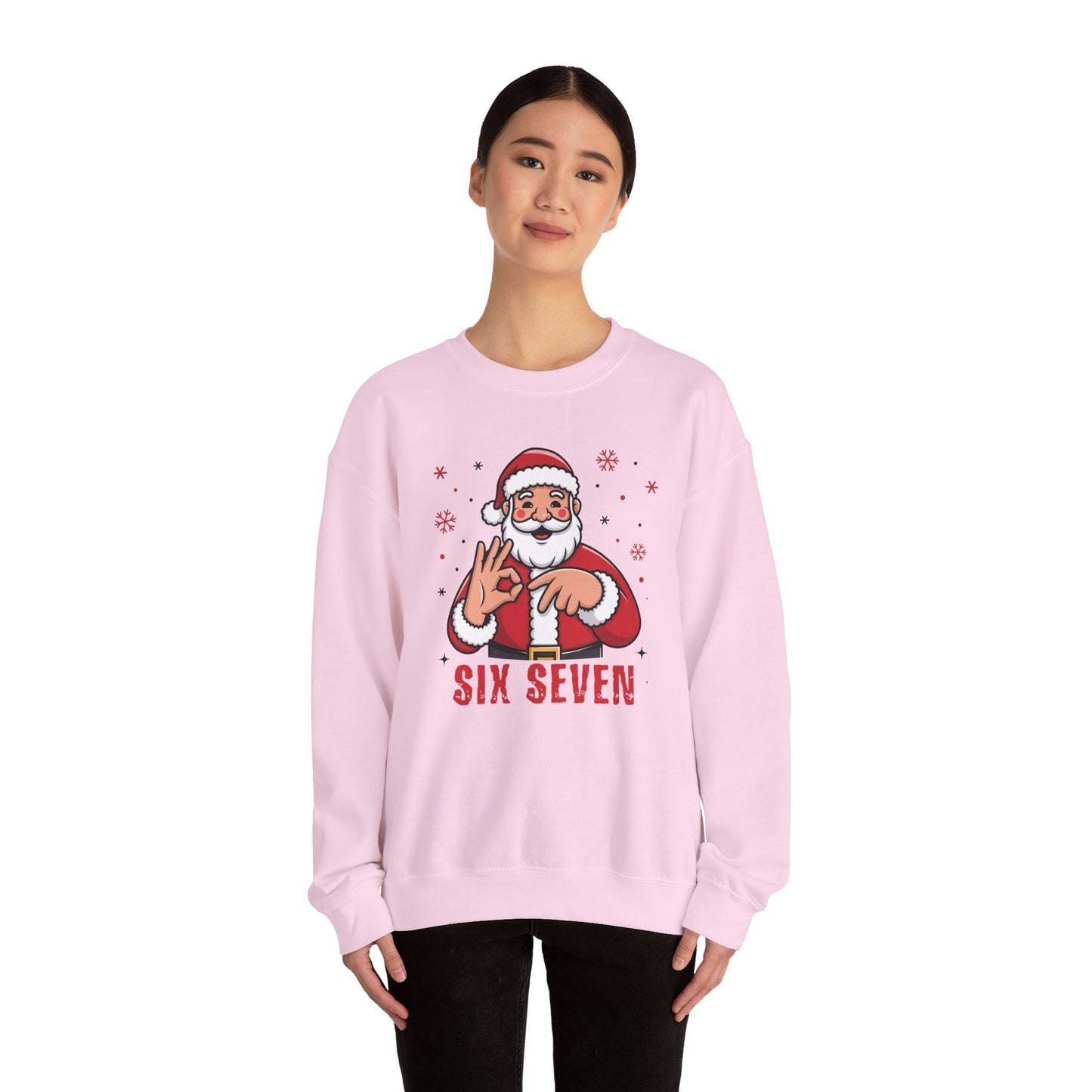Six Seven Santa Funny Christmas Sweatshirt Cozy Holiday Crewneck for Men & Women | Santa Graphic Pullover | Warm Festive Gift for Friends
