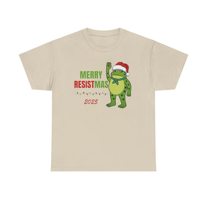 Merry Resistmas 2025 Tee, Funny Holiday T-Shirt, Christmas Gift, Unisex Cotton Top, Trendy Party Apparel, 2025 Celebratory Wear