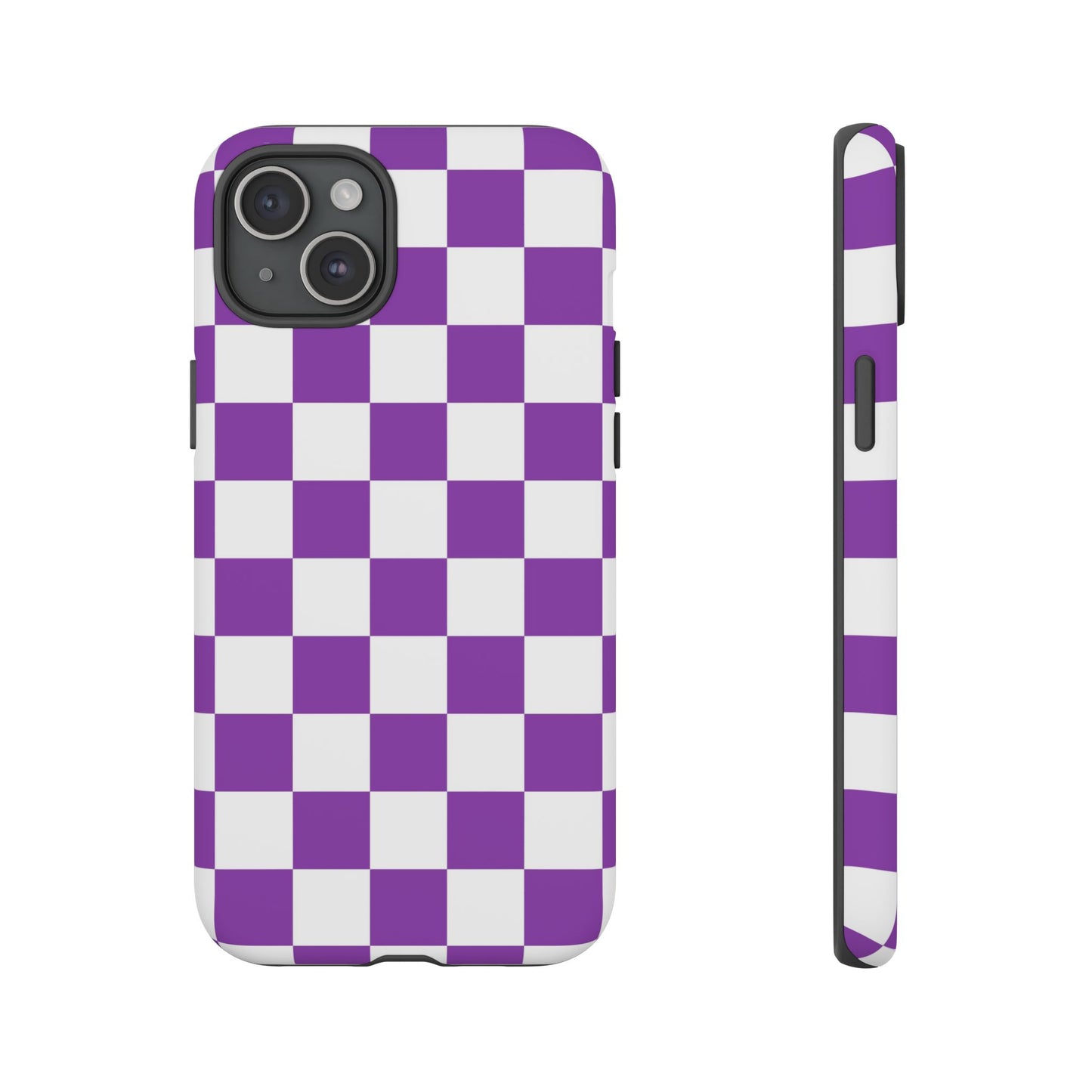 Purple Checkered Phone Case,  iPhone 17 Pro, 17, 16, 15, 14, 13, 12, 11, X, XR, XS MAX, Trendy Gift for Friends, Accessory for Occasions