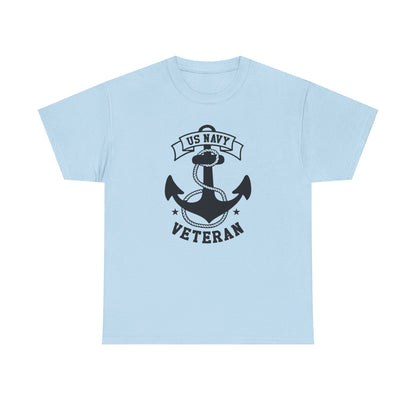Navy Veteran Heavy Cotton Tee, US Navy Tribute Shirt, Military Appreciation Gift, Veteran's Day Outfit, Gift for Navy Personals