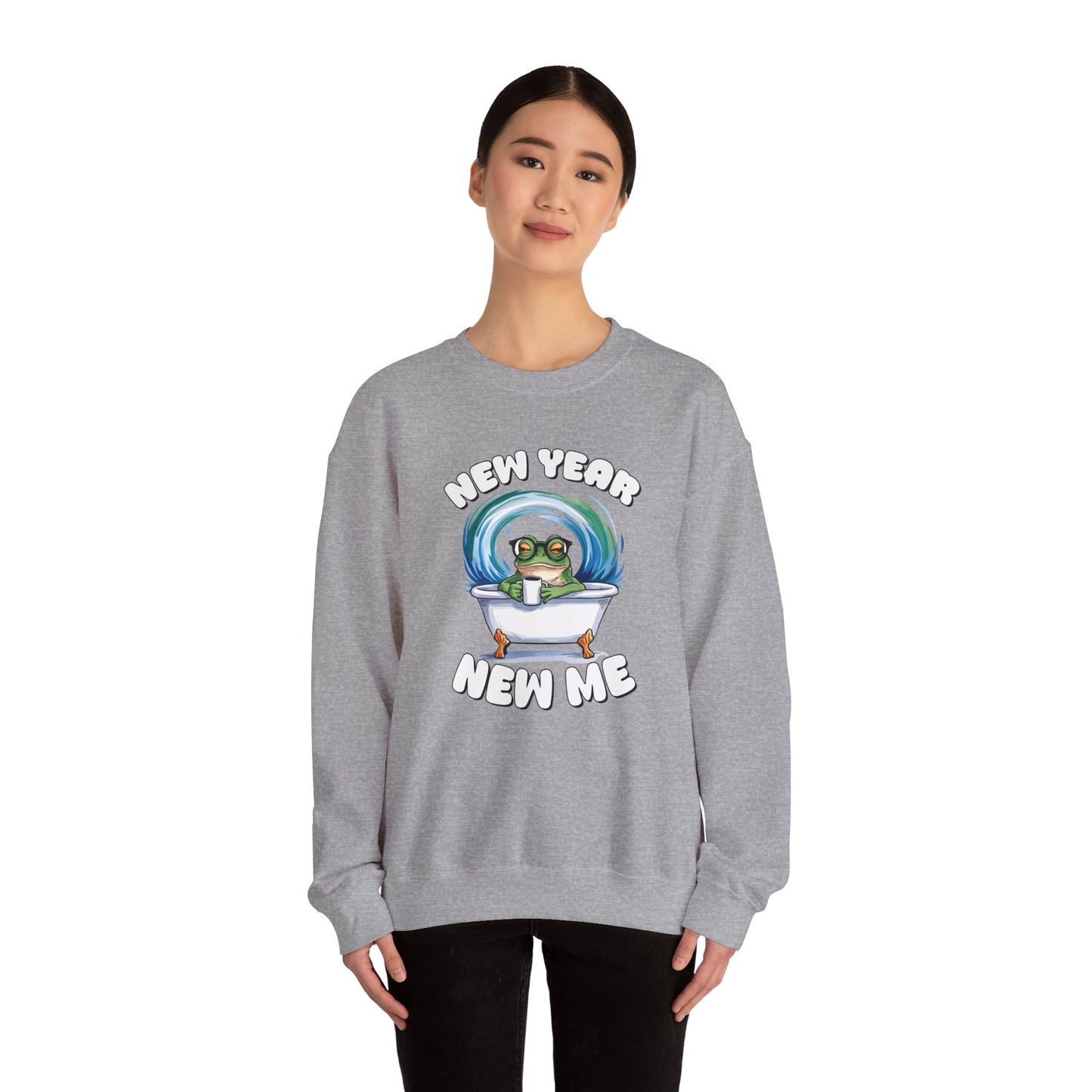New Year New Me Frog Sweatshirt, Funny New Year Shirt, Happy New Year 2026 Sweatshirt, Cute Frog Coffee Pullover, 2026 Trendy Sweatshirt