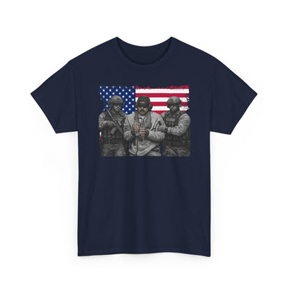 American Flag Soldiers T-Shirt | Patriotic Military Graphic Tee | Veteran Pride Shirt, USA Freedom Apparel Gift
