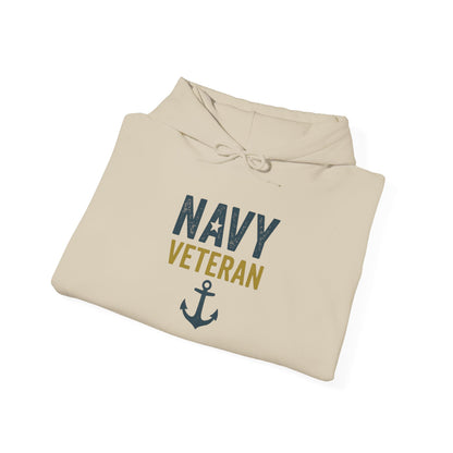 Navy Veteran Hoodie| Patriotic Military Pullover with Anchor | US Navy Gift for Men & Women | Veteran Pride Crewneck