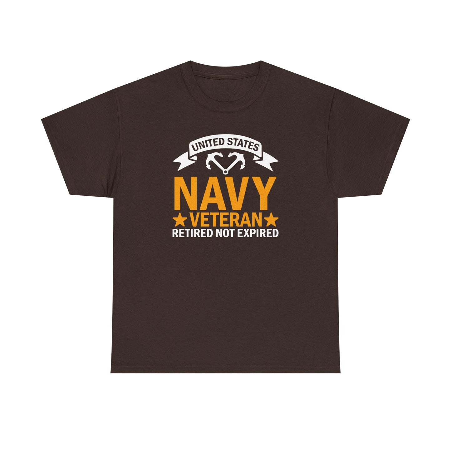 Navy Veteran Heavy Cotton T-Shirt, Gifts for Veterans, Memorial Day, Patriotic Apparel, Retired Not Expired, Gift for dad