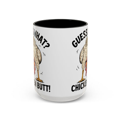 Funny Chicken Mug, Guess What? Chicken Butt! Coffee Mug, Farm Humor Mug, Rooster Joke Cup, Gift for Chicken Lovers, Gag Gift Mug