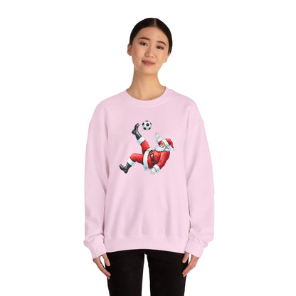 Festive Santa Soccer Crewneck Sweatshirt, Christmas Apparel, Winter Fashion, Holiday Gifts, Sports Lover, Cute Santa Design