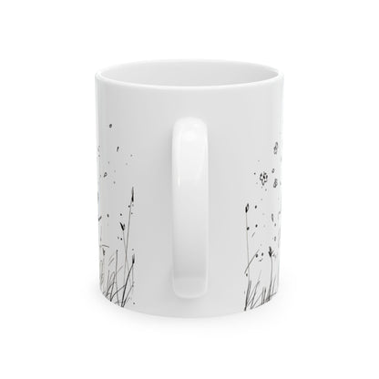 Whimsical Love Ceramic Mug, Cute Gift for Romance, Housewarming, Cozy Coffee Cups,, Perfect for Valentine's Day, Gift for her